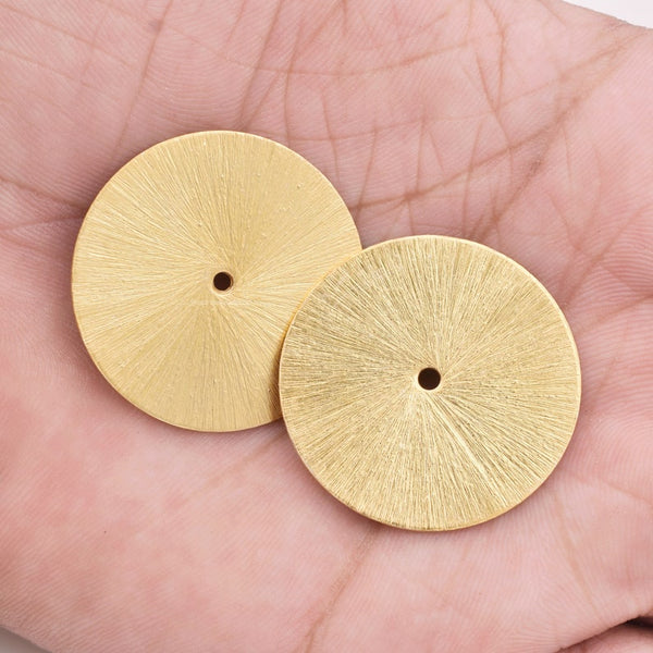 Gold Plated Heishi Flat Disc Spacer Beads - 30mm