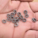 8mm Antique Silver Plated Daisy Heishi Spacer Beads
