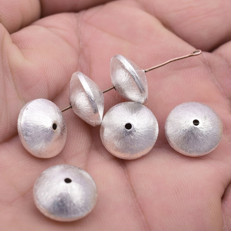 Silver Plated 14mm Bi-cone Saucer Spacer Beads