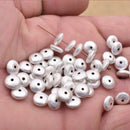 Silver Plated 8mm Saucer Spacer Beads