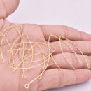 Gold Plated French Ear Wire Hooks For Craft- 46mm