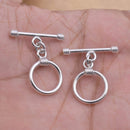 Silver Plated Toggle T Bar Rope Bali Clasps