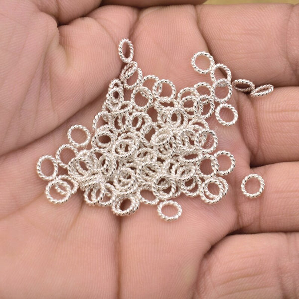 6mm Silver Plated 17 AWG Twisted Wire Closed Jump Rings