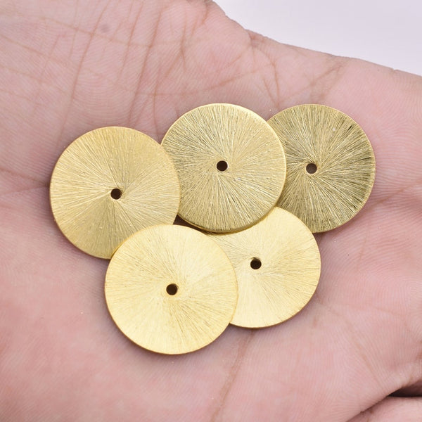 Gold Plated Heishi Flat Disc Spacer Beads - 22mm