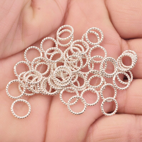 9mm Silver Plated 17 AWG Closed Jump Rings
