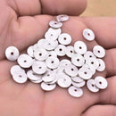 Silver Plated Flat Disc Heishi Spacer Beads - 8mm
