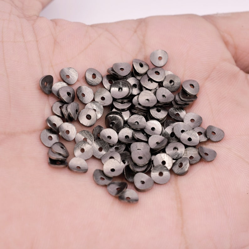 Gunmetal Black Plated Wavy Disc Spacer Beads - 5mm