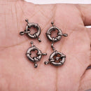 Black Plated Spring Round Lobster Clasp- 13mm
