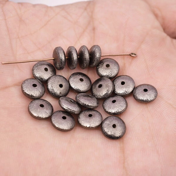 Black Gunmetal Plated 8mm Saucer Spacer Beads