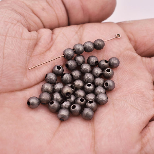 5mm Gunmetal (Black) Plated Round Ball Spacer Beads
