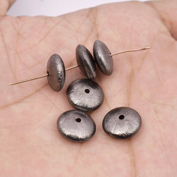 Black Gunmetal Plated 12mm Saucer Spacer Beads