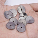 Black Gunmetal Plated Wavy Disc Spacer Beads - 16mm
