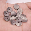 Black Gunmetal Plated Wavy Disc Spacer Beads - 14mm