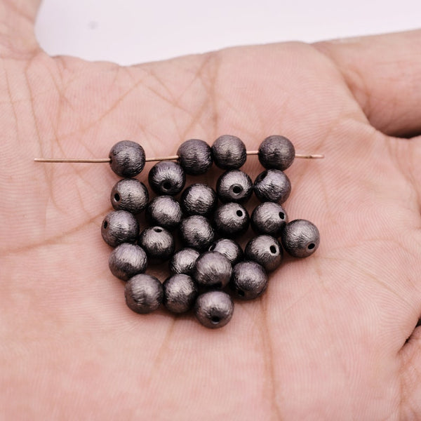 6mm Gunmetal (Black) Plated Round Ball Spacer Beads