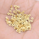 Gold Plated Heishi Flat Disc Spacer Beads - 3mm