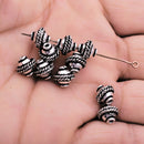 8mm Antique Silver Plated Bali Spacer Beads