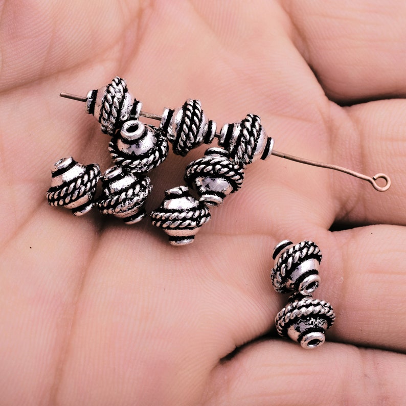 8mm Antique Silver Plated Bali Spacer Beads