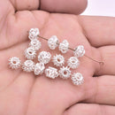 8mm Silver Plated Coil Shape Bali Beads