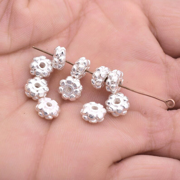 8mm Silver Plated Bali Spacer Beads