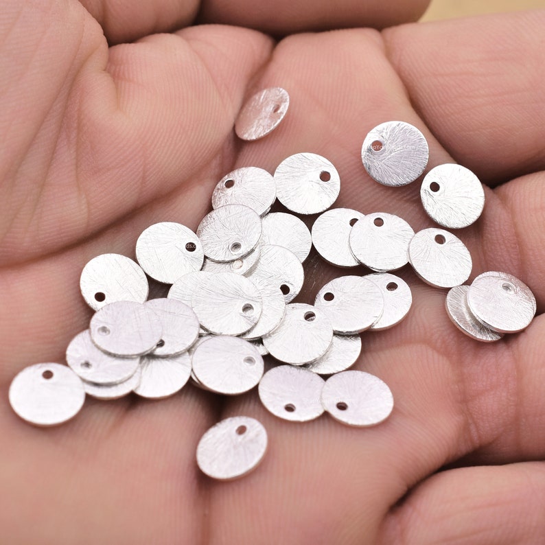 Silver Plated Flat Disc Stamping Blank Charms