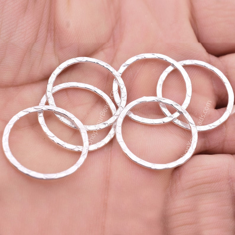Silver Plated Washer Connector Ring Link Charms