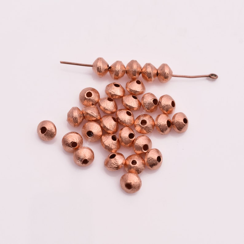 Copper Plated 6mm Bi-cone Saucer Spacer Beads