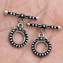 Antique Silver Plated Bali Toggle T Bar Clasps - 18mm