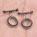 Antique Silver Plated Bali Toggle Clasps - 15x17mm