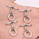 Antique Silver Plated Toggle T Bar Rope Bali Clasps - 12mm