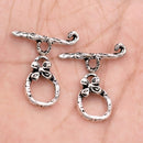 Artisan Silver Plated Toggle T Bar Flower Clasps