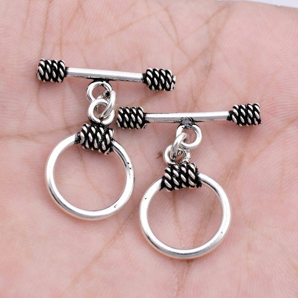 Silver Plated Antique Toggle T Bar Clasps