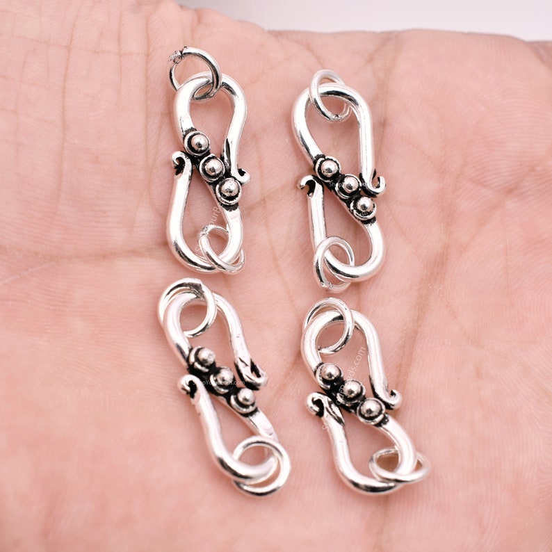 Antique Silver Plated S Hook Clasps - 32mm