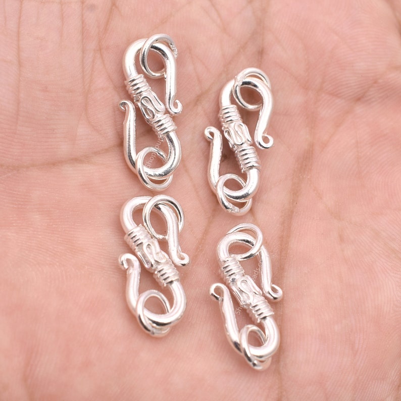 Silver Plated S Hook Bali Clasps