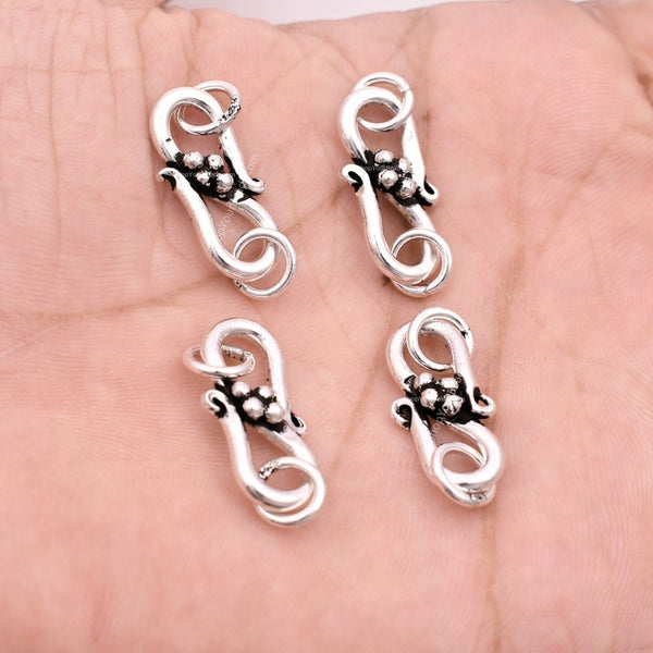 Antique Silver Plated S Hook Clasps - 30mm