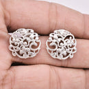 Silver Plated Floral Earring Studs