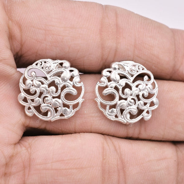Silver Plated Floral Earring Studs