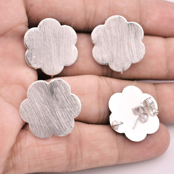 Silver Plated Floral Earring Studs