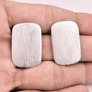 Silver Plated Rectangular Earring Studs