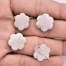 Silver Plated Floral Earring Studs - 16mm
