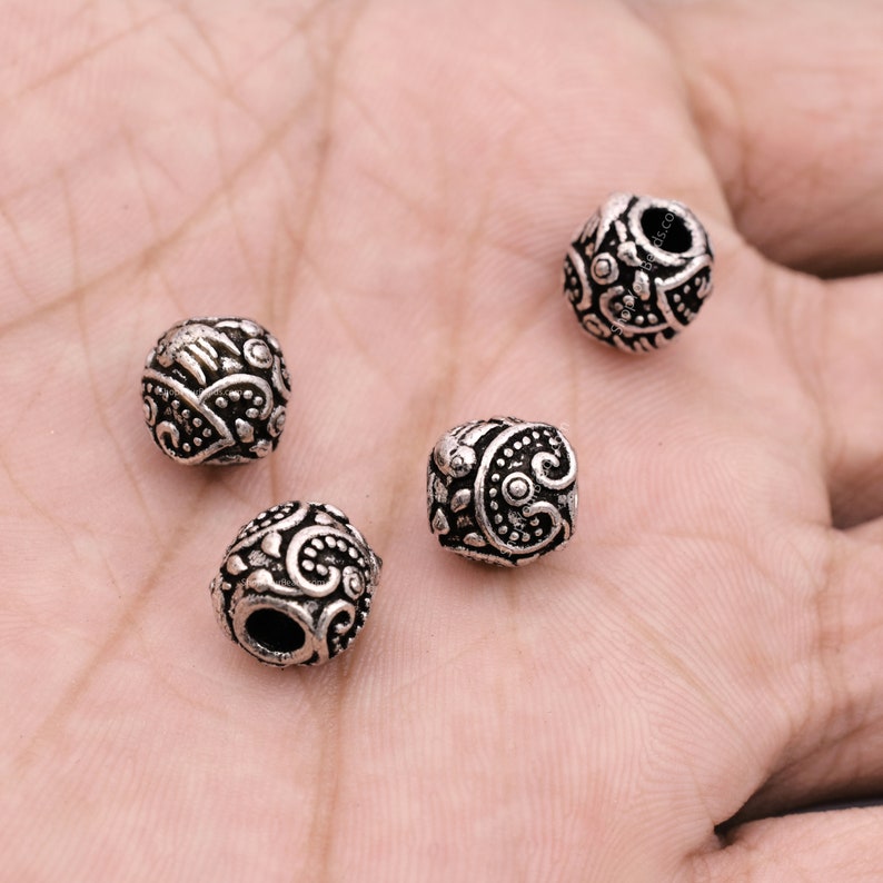 Antique Silver Plated 9mm Bali Spacer Beads