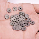 Black Gunmetal Plated Flat Disc Heishi Spacer Beads - 8mm
