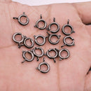 Black Plated Round Spring Lobster Clasps - 9mm