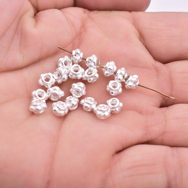6mm Silver Plated Bali Spacer Beads
