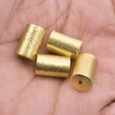 Gold Plated Cylinder Barrel Drum Beads - 15x10mm