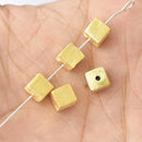 Gold Plated 6mm Cube Box Spacer Beads