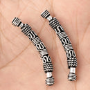 Antique Silver Plated Bali Curved Tube Beads - 40mm