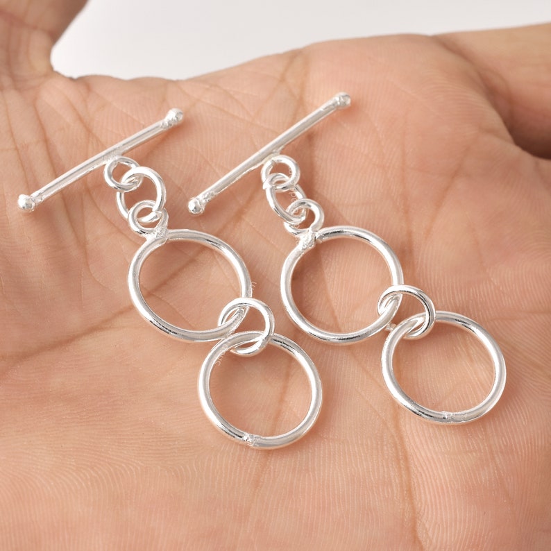 2 Ring Silver Plated Extendable Toggle Clasps