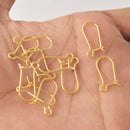 Gold Plated Kidney Ear Wire French Hooks - 20mm