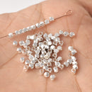 Silver Plated 2.5mm Faceted Diamond Cut Beads
