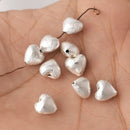 Silver Plated Small Heart Spacer Beads